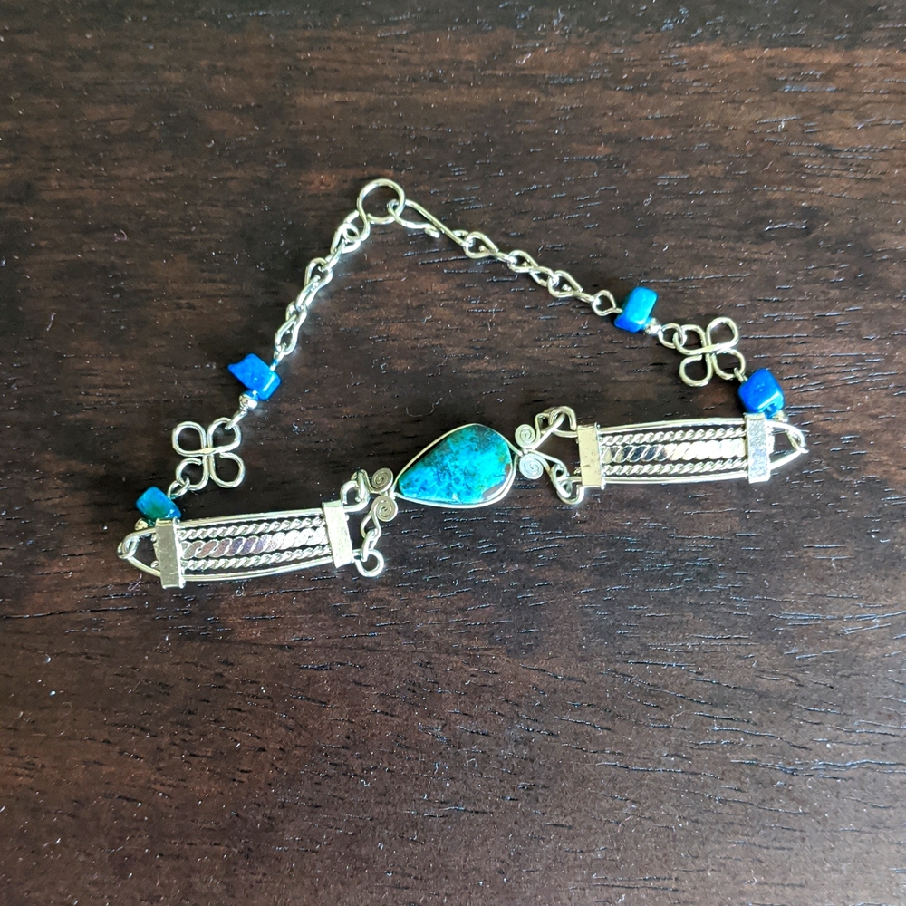 Turquoise and silver bracelet